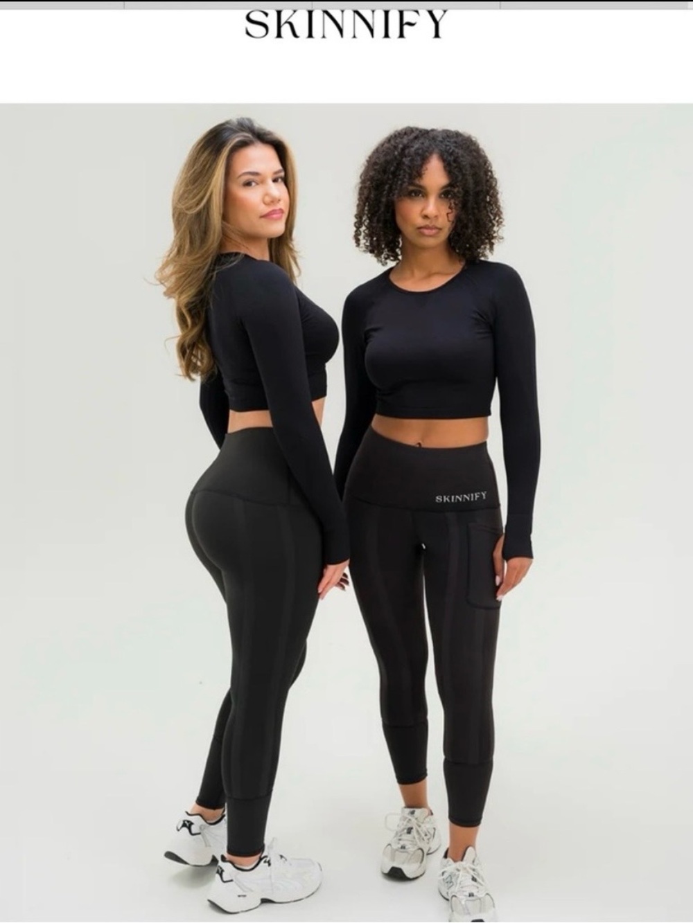 SKINNIFY Black High-Waist Performance Leggings Sz L